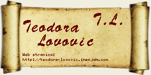 Teodora Lovović vizit kartica